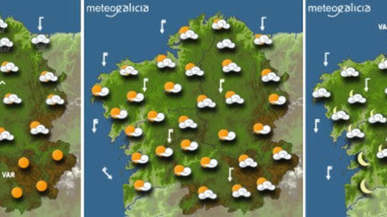 Mapas de previsi&oacute;n para este mi&eacute;rcoles. METEOGALICIA