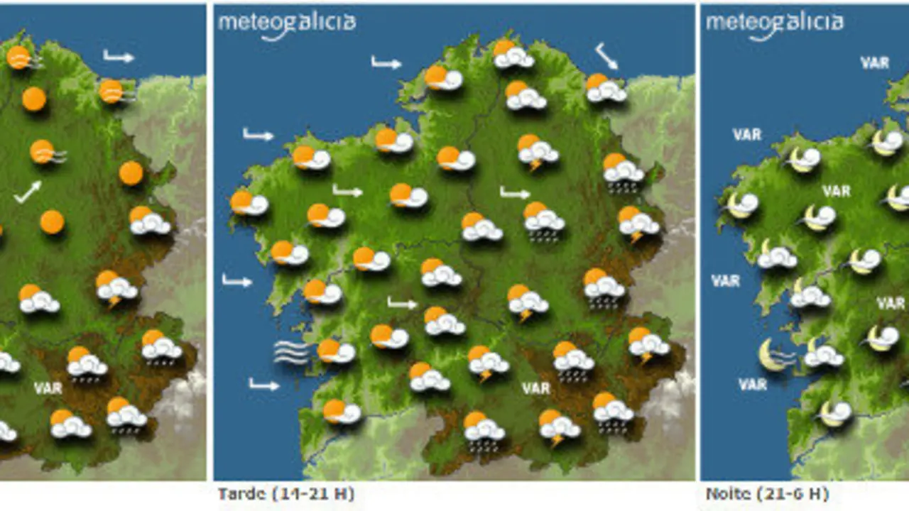Previsi&oacute;n del tiempo para este martes.METEOGALICIA