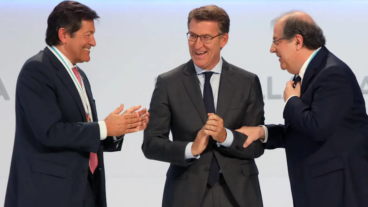 Javier Fernández, Alberto Núñez Feijóo y Juan Vicente Herrera. PEPE FERRÍN
