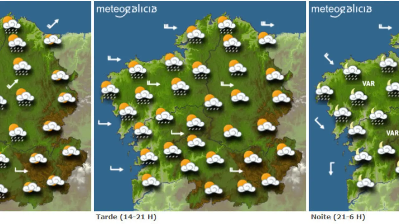 Previsi&oacute;n para este lunes.METEOGALICIA