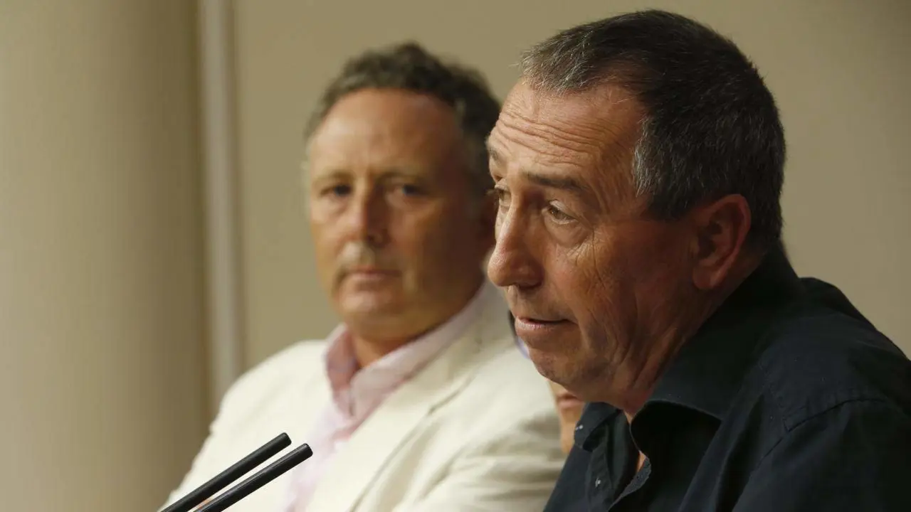 O portavoz no Congreso de Compromís, Joan Baldoví, en rolda de prensa. AEP