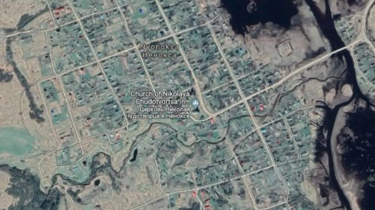 Niónoksa, al noroeste de Rusia. GOOGLE MAPS