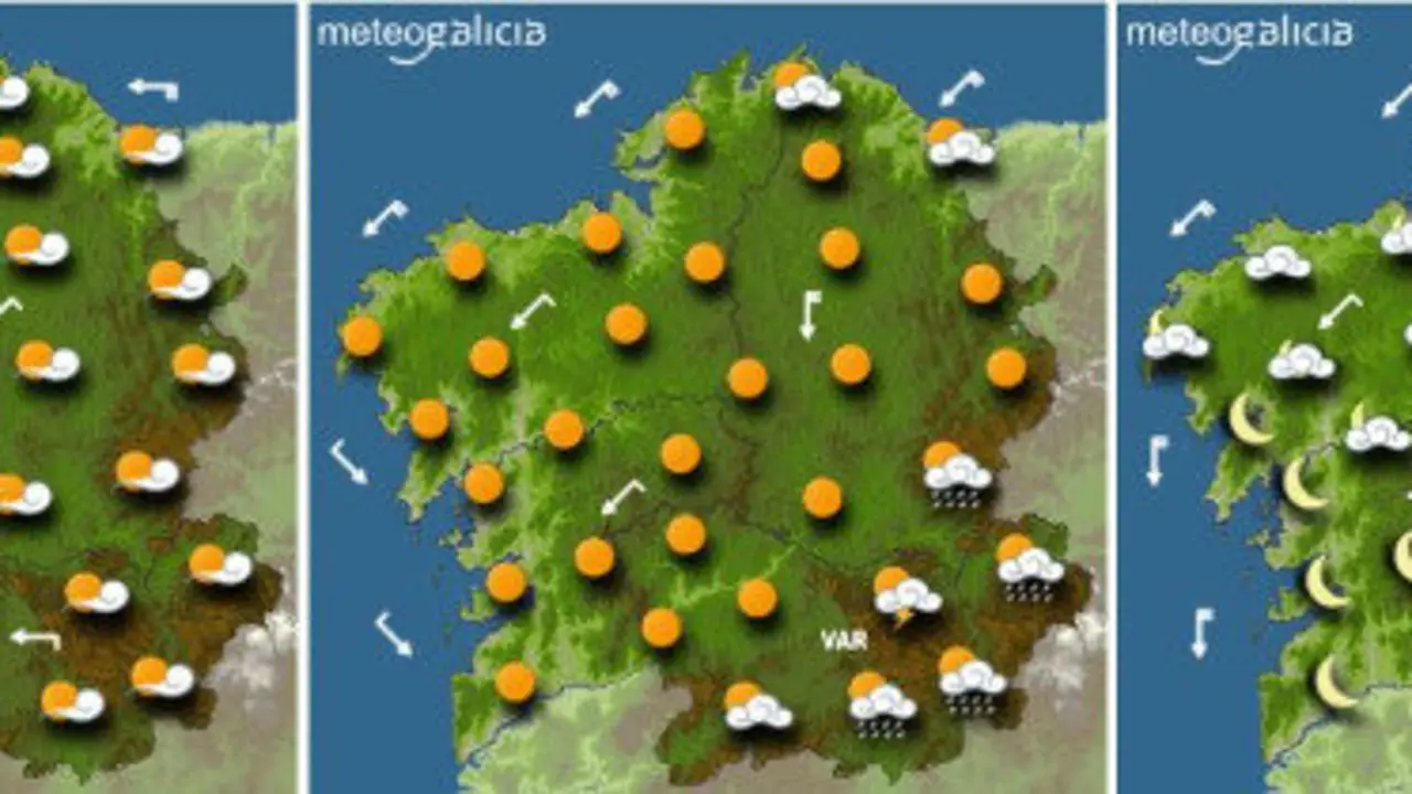 Mapas de previsi&oacute;n para este mi&eacute;rcoles. METEOGALICIA