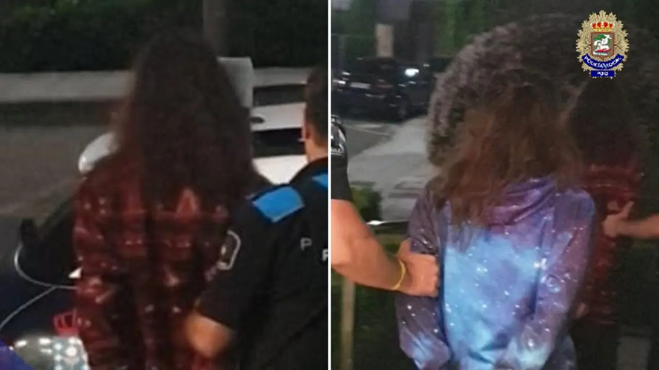 Los dos presuntos traficantes, tras su detención. POLICÍA LOCAL DE POIO