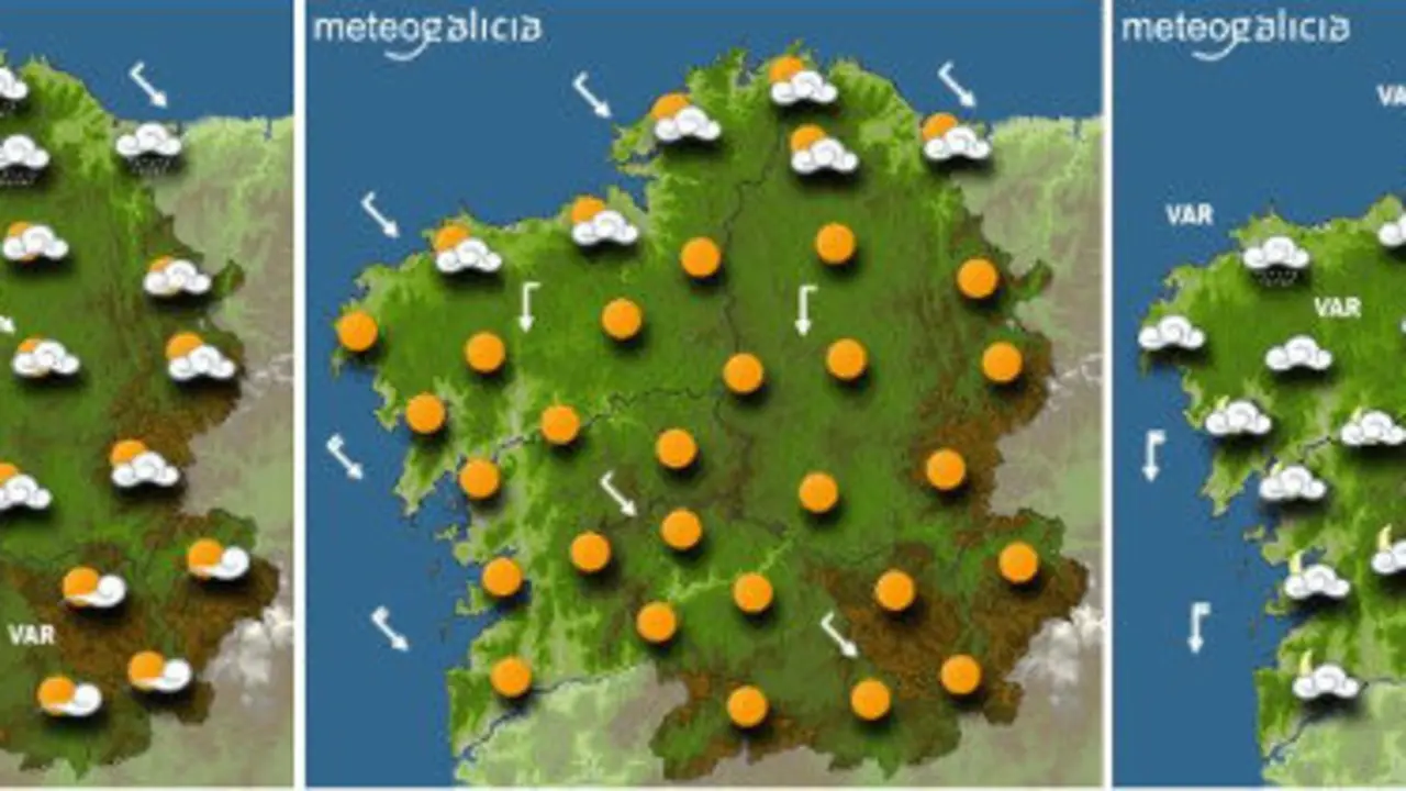 Mapas con la previsi&oacute;n para este s&aacute;bado. METEOGALICIA