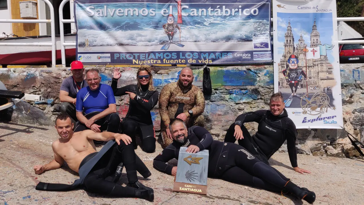 Integrantes da plataforma impulsora desta ruta alternativa. CAMIÑO DE SANTIAGUA