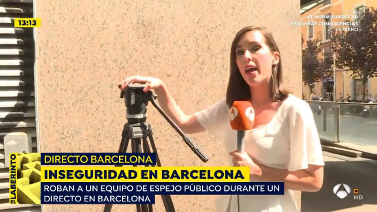 A reporteira de &#39;Espejo Público&#39; que sufriu o roubo. ANTENA 3