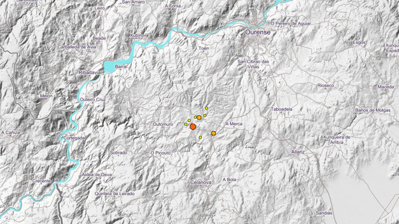 Actividad sísmica registrada en Ourense esta semana. IGN
