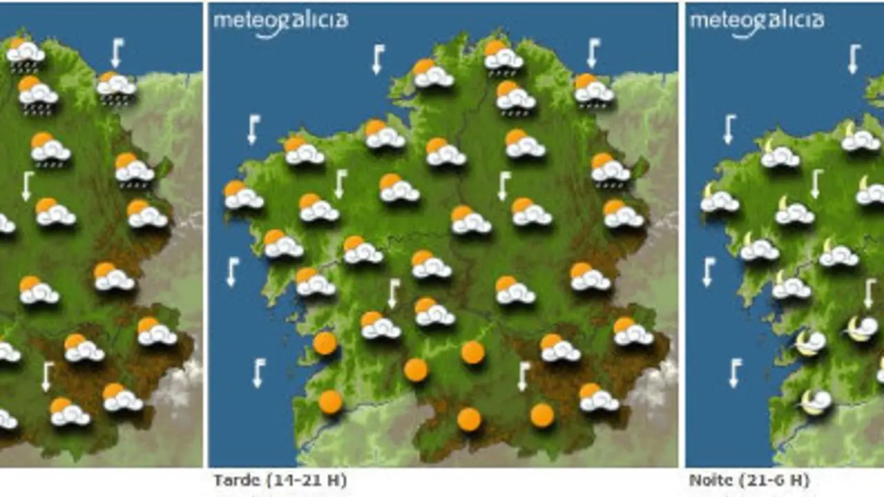 Previsi&oacute;n del tiempo para este martes.METEOGALICIA
