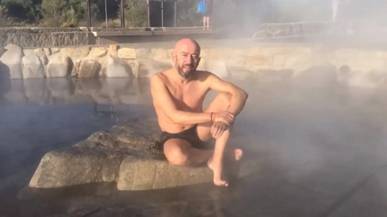 José Araújo nas termas de Ourense. CS OURENSE