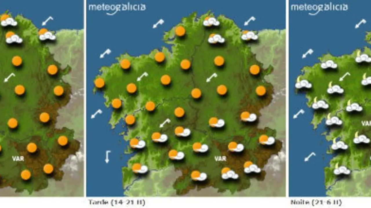 Previsiones meteorol&oacute;gicas para este viernes.METEOGALICIA