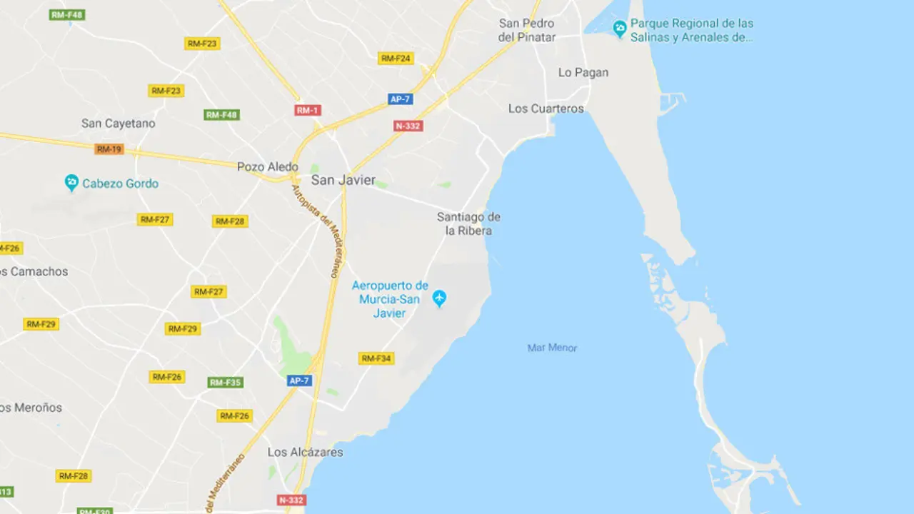 La aeronave cay&oacute; cerca de la costa de Santiago de la Ribera. GSV