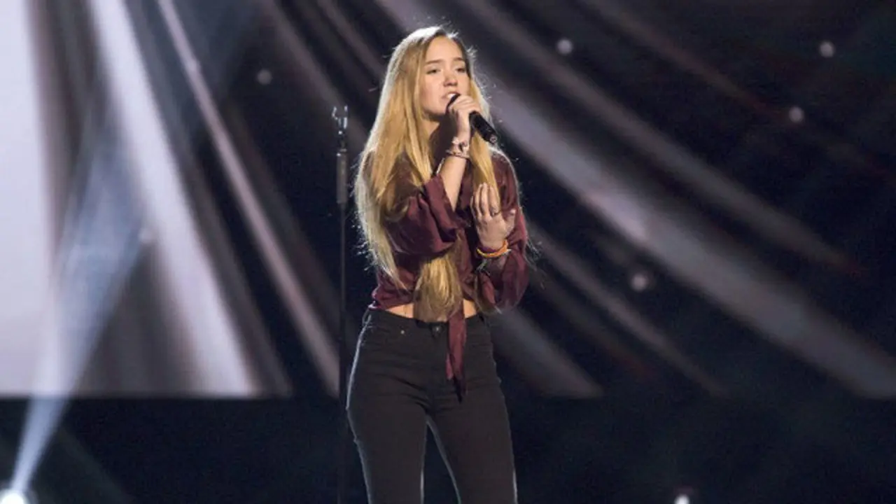 Malu Salgado, durante su actuación en La Voz Kids. ATRESMEDIA