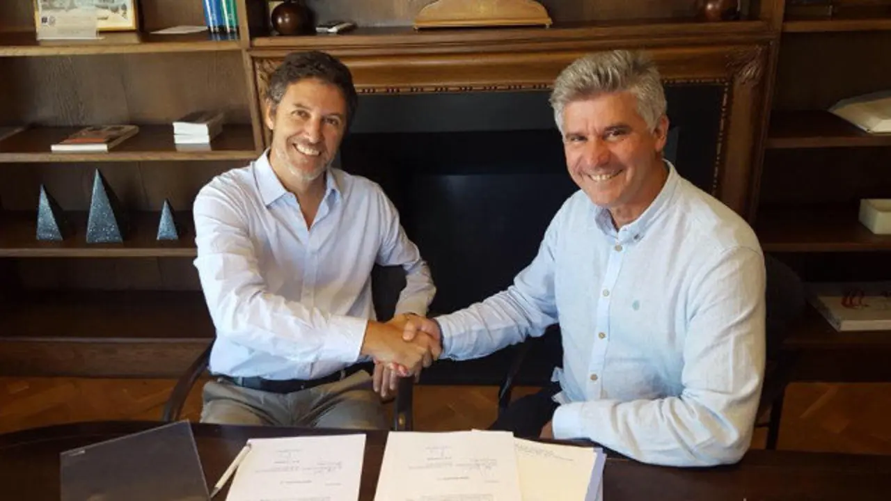 Ramon Bosser, CEO de Origo Biopharma, e Julio Castro, presidente de Palobiofarma. BIOGA