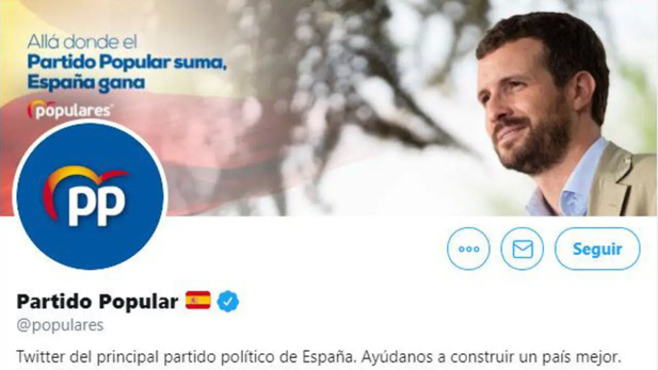 Cuenta del PP en Twitter.