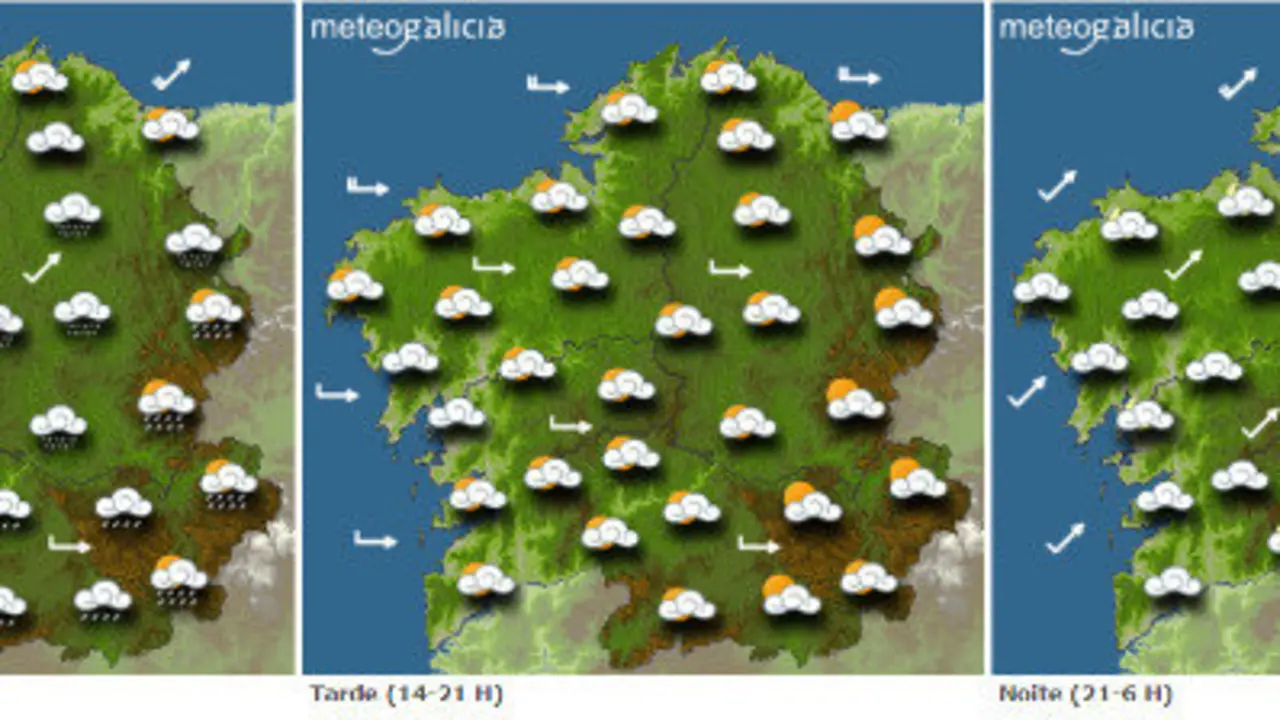 Previsión del tiempo para este martes.METEOGALICIA