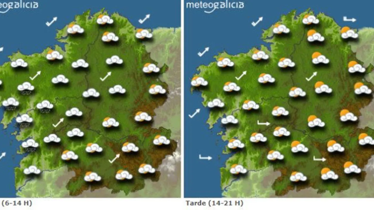 Mapa con la previsi&oacute;n de Meteogalicia