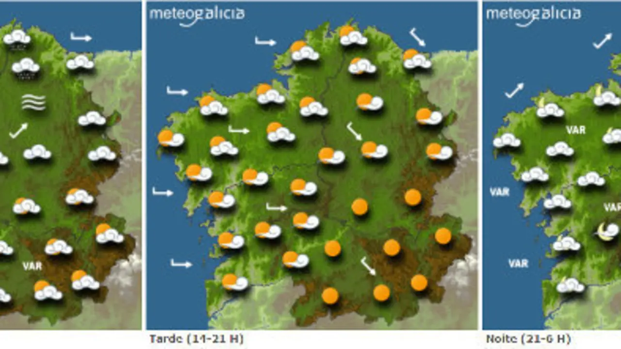 Previsi&oacute;n del tiempo para este mi&eacute;rcoles.METEOGALICIA