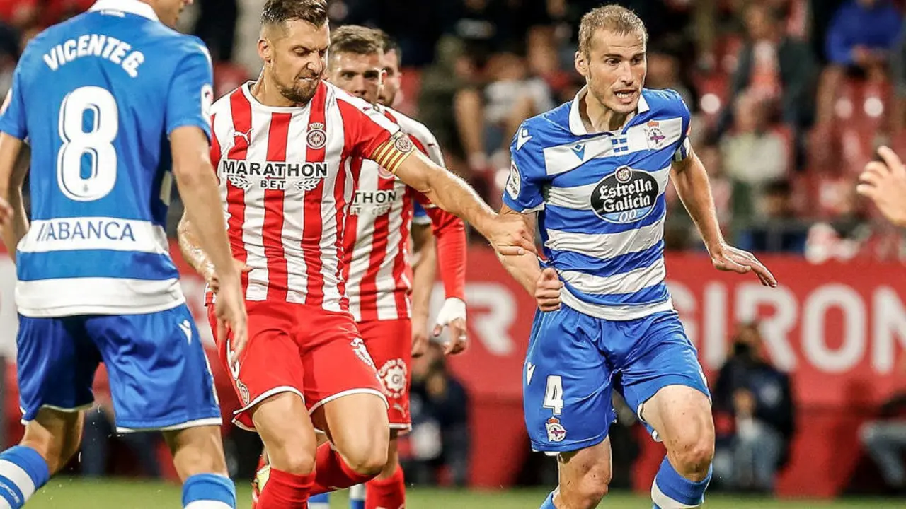 Un lance del Girona-Deportivo. TWITTER