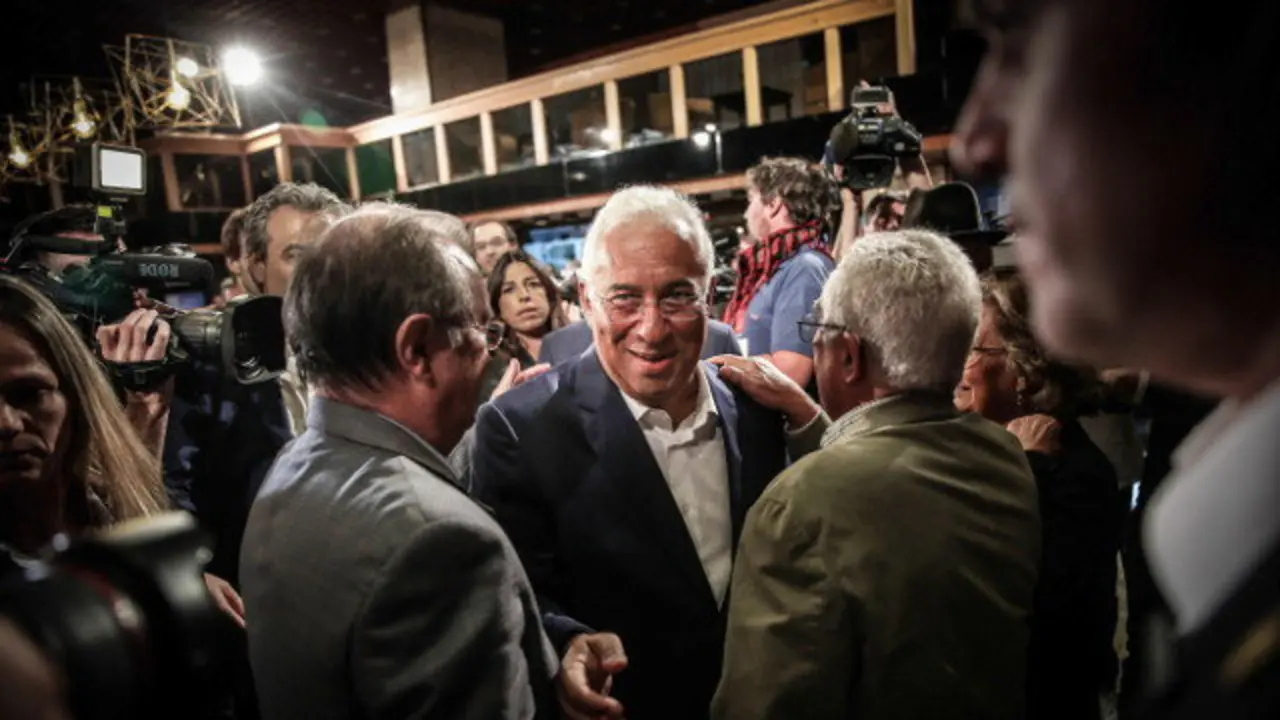 António Costa, en la noche del domingo. EFE