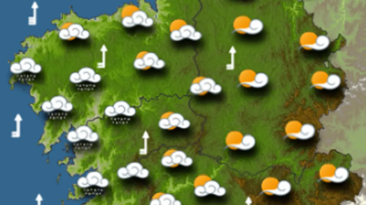 Mapa del clima del s&aacute;bado. METEOGALICIA