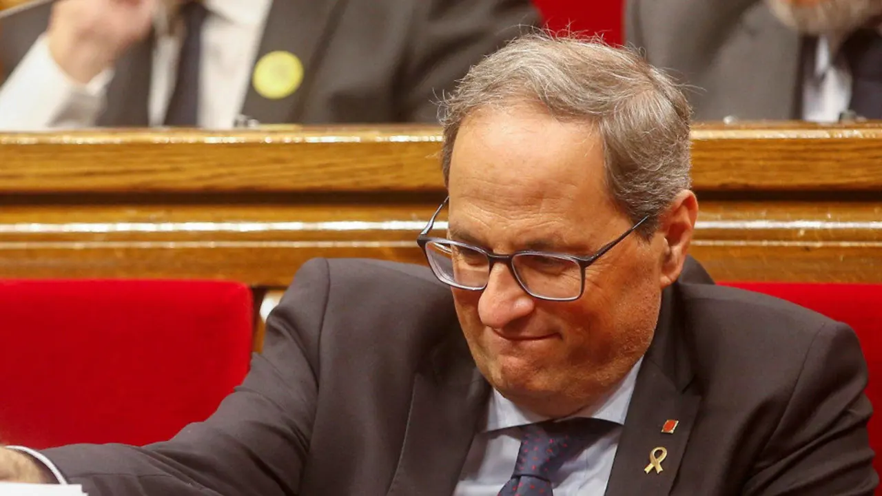 El presidente de la Generalitat, Quim Torra, en el Parlament. QUIQUE GARCÍA (EFE)