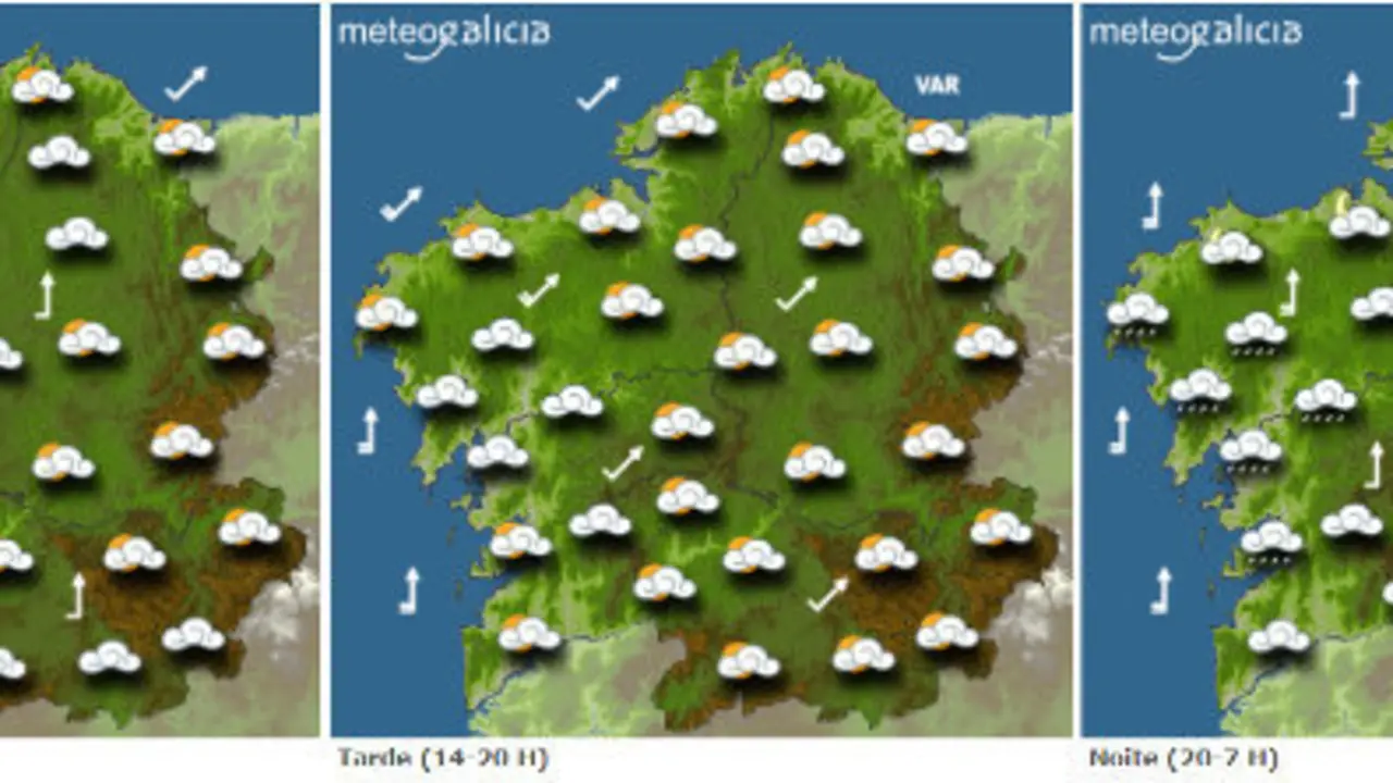 Previsi&oacute;n del tiempo para este martes en Galicia.METEOGALICIA