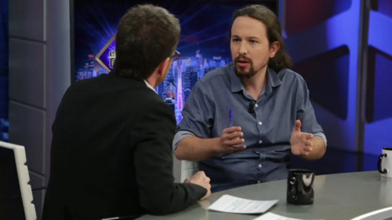 Pablo Iglesias con Pablo Motos. EL HORMIGUERO