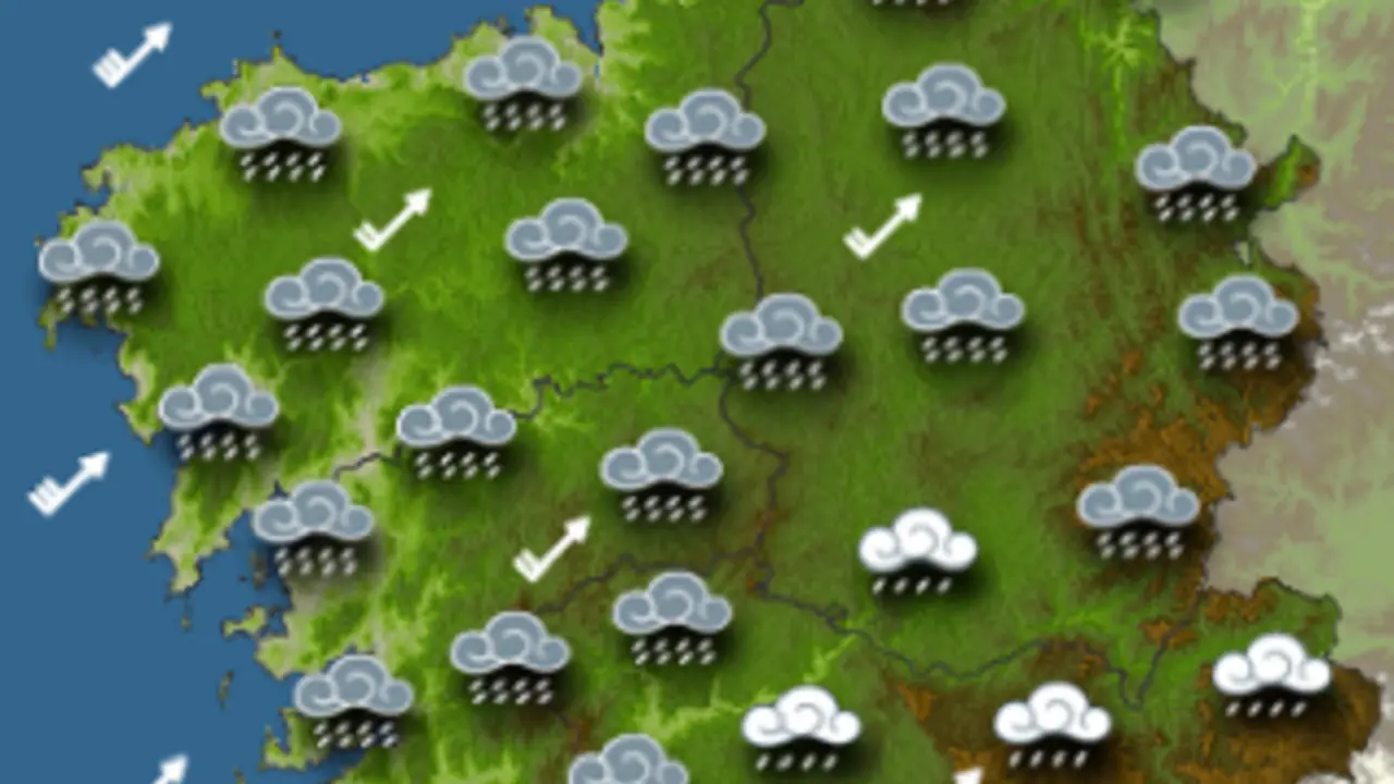 Un momento do clima no martes. METEOGALICIA