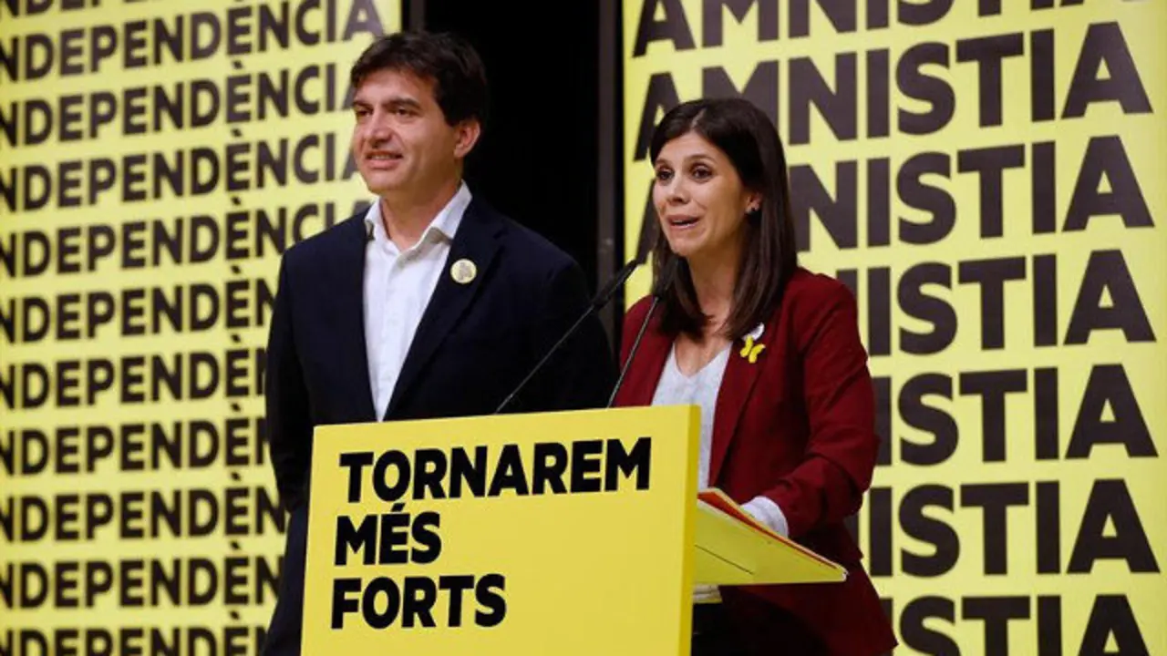 Los portavoces de ERC, Sergi Sabrià y Marta Vilallta. TONI ALBIR