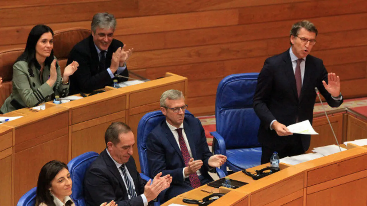Grupo parlamentario popular no Parlamento galego este mércores. PEPE FERRÍN (AGN)