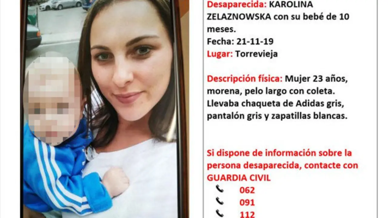 A muller desaparecida e o seu bebé. TWITTER