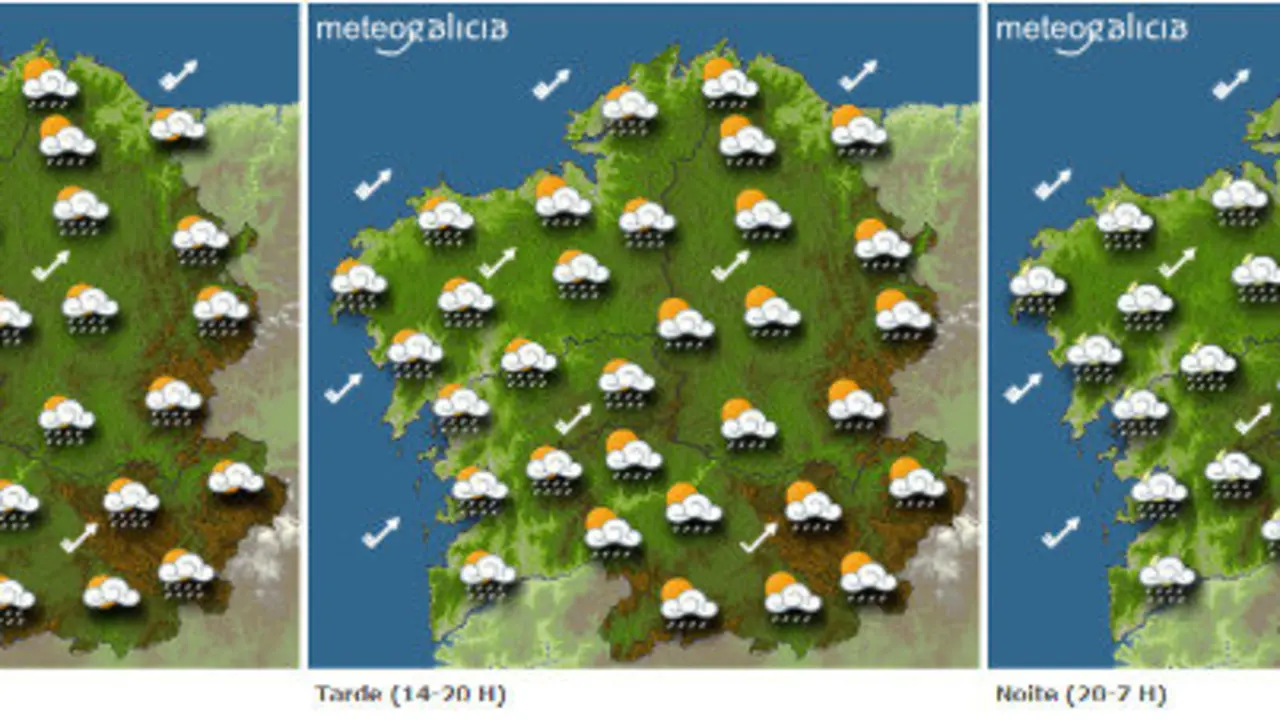 Previsión del tiempo para este miércoles.METEOGALICIA