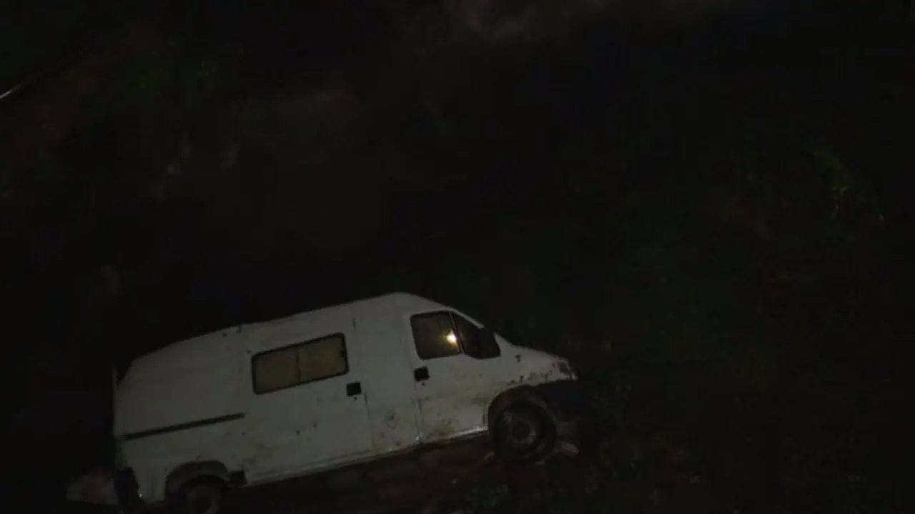 La furgoneta accidentada.CRTVG