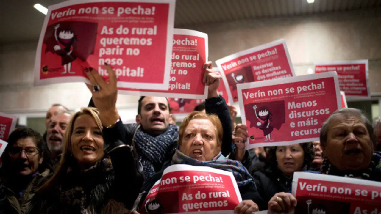 Manifestación contra o peche do partitorio de Verín. BRAIS LORENZO (EFE)