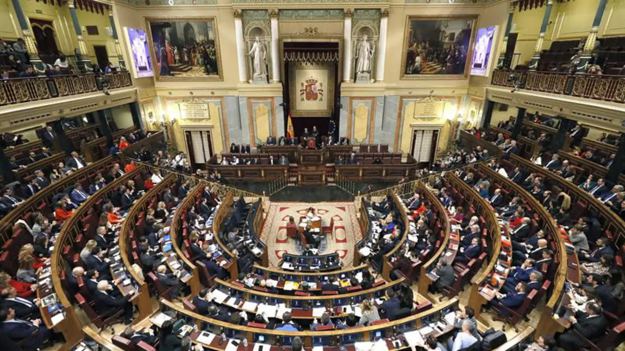 O Hemiciclo, durante a sesión constitutiva das Cortes. BALLESTEROS (EFE)