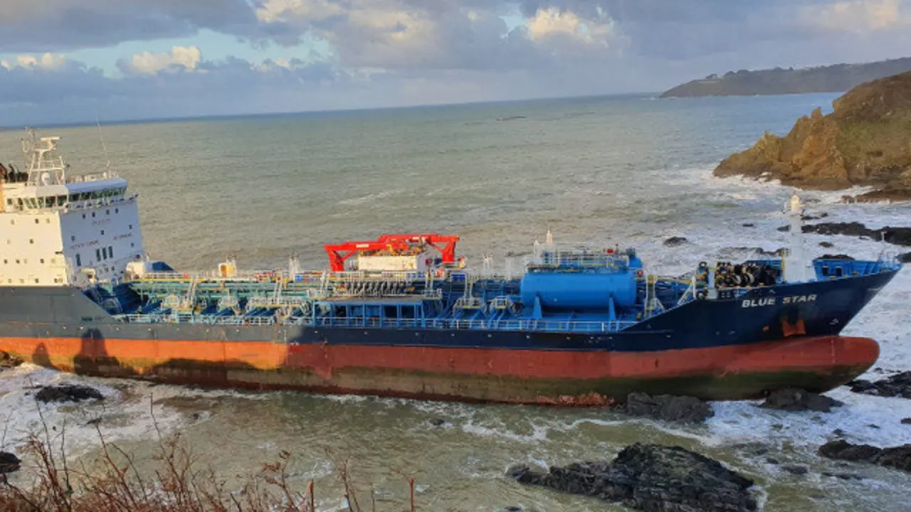 O &#39;Blue Star&#39;, encallado. DANIEL ABELEDO