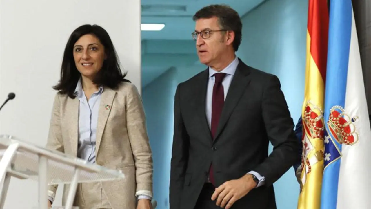 Ángeles Vázquez y Alberto Núñez Feijóo.LAVANDEIRA JR (Efe)