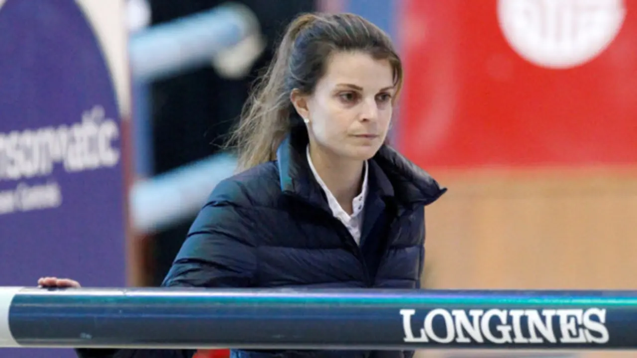 Athina Onassis durante a disputa da trixésimo novena edición do Concurso de Saltos Internacional da Coruña.CABALAR (Efe)