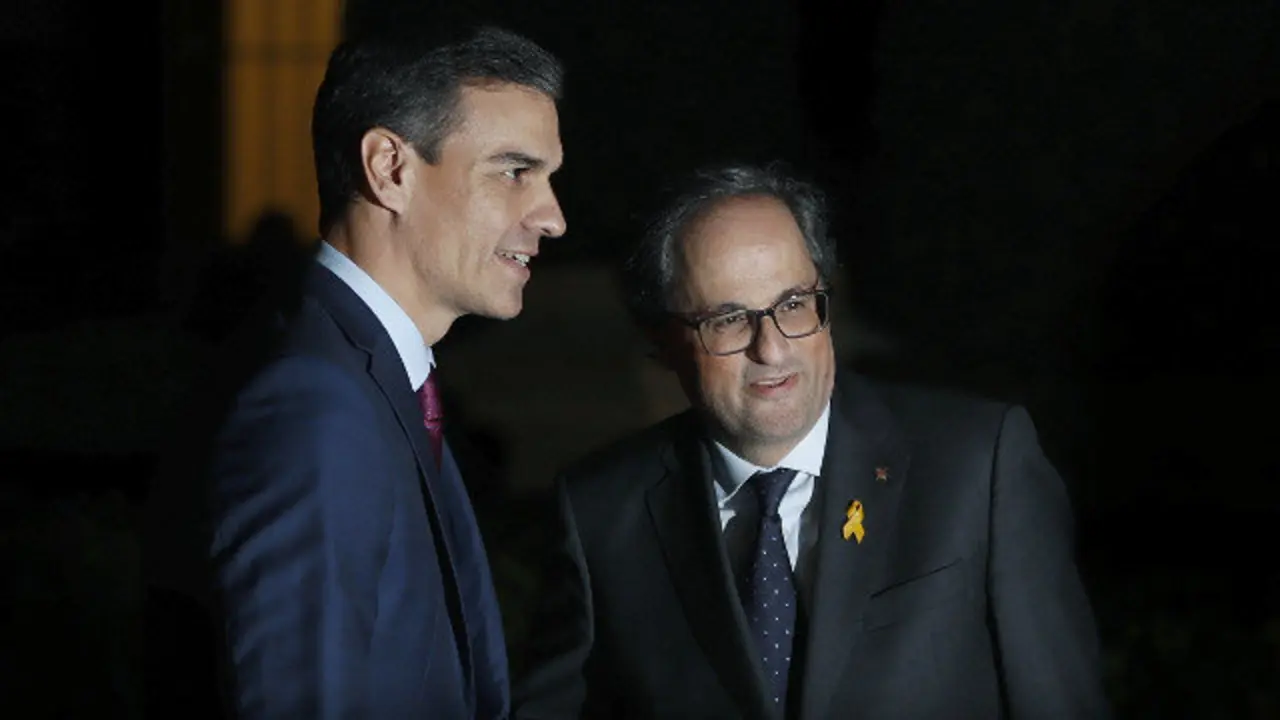 Pedro Sánchez y Quim Torra, en diciembre de 2018. ARCHIVO