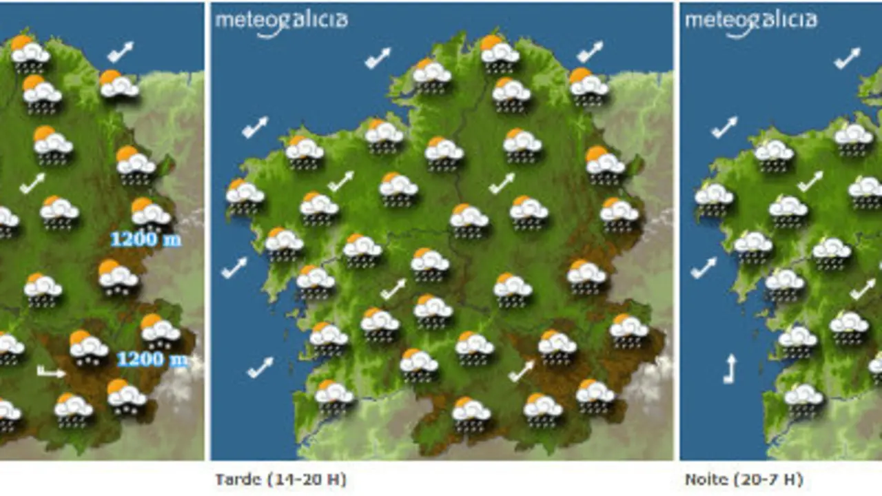 Previsi&oacute;n do tempo en Galicia para este venres.METEOGALICIA