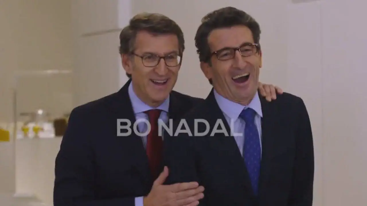 Feijóo e Zahera, no vídeo de felicitación de Nadal. TWITTER