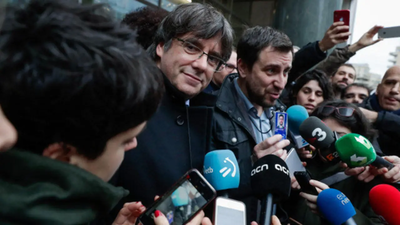 Puigdemont y Comín, hace unos días ante el Parlamento Europeo. EFE
