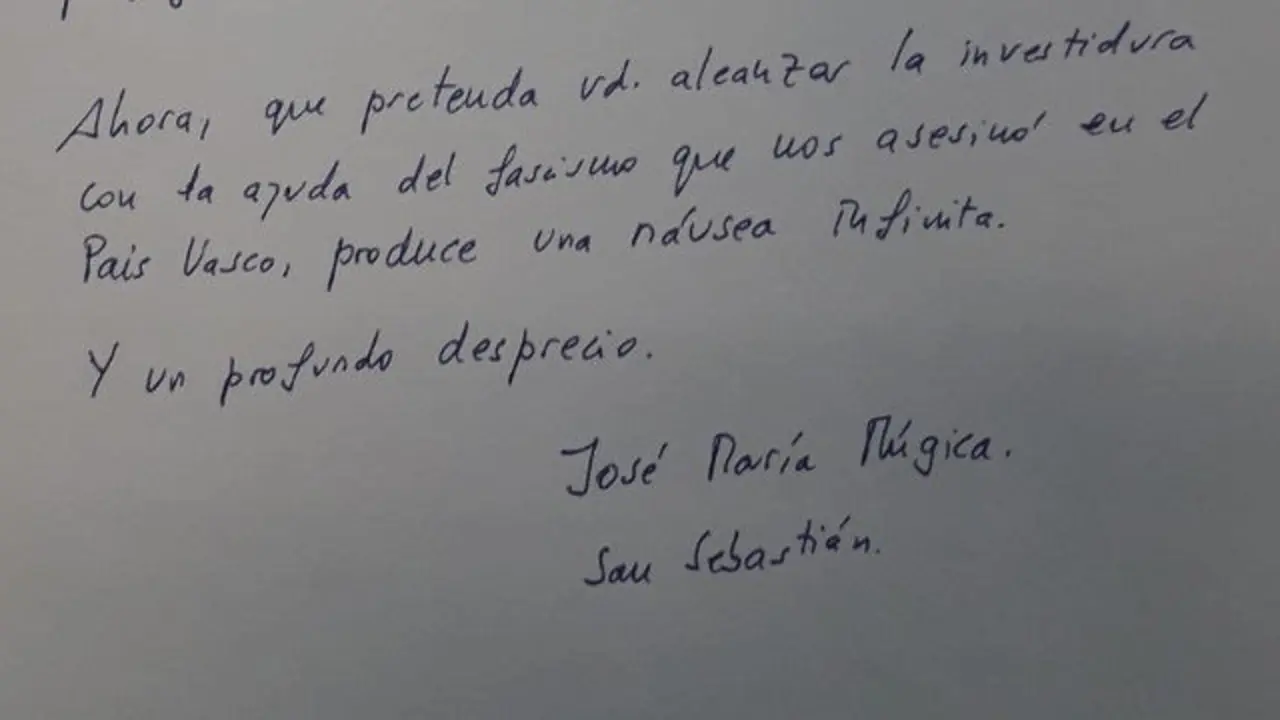 Carta de José María Múgica. TWITTER