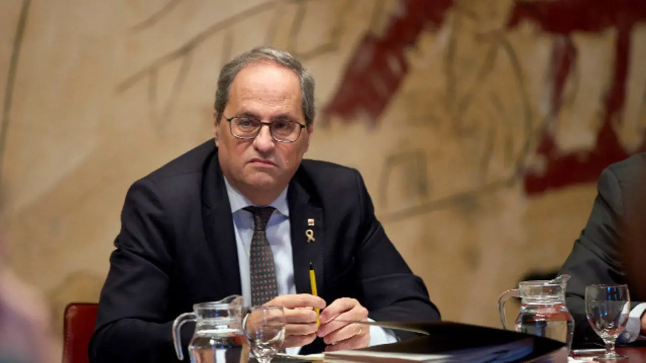Quim Torra, durante la reunión del Ejecutivo catalán de este miércoles. EFE