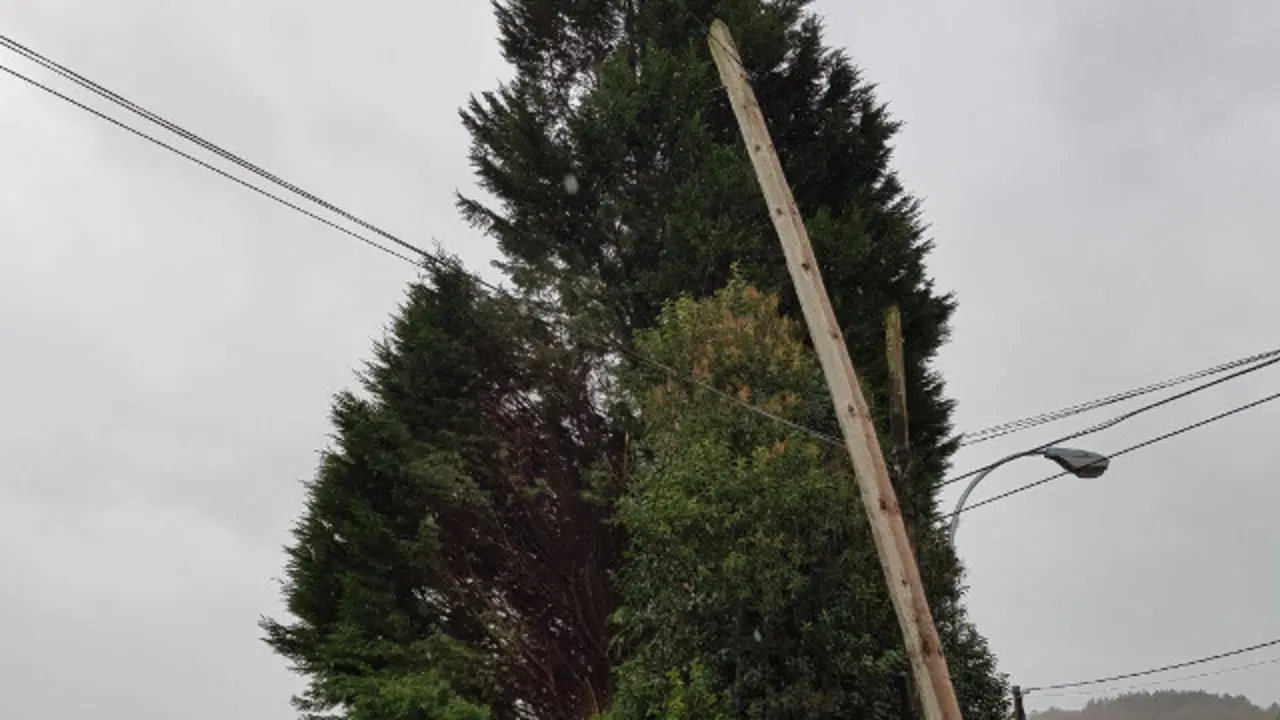 Tendido eléctrico afectado tras o temporal en Vilalba. EP