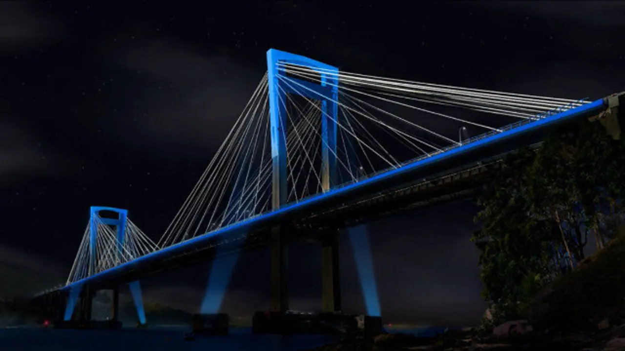 Una de las propuestas de iluminación de Rande presentada por la Xunta. EP