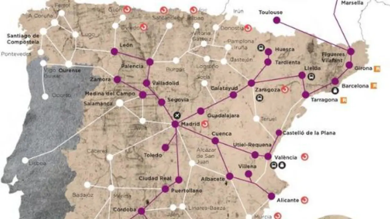El loco mapa de Renfe. EP