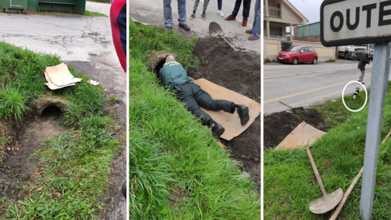 Un guardia rescata al perro. GUARDIA CIVIL