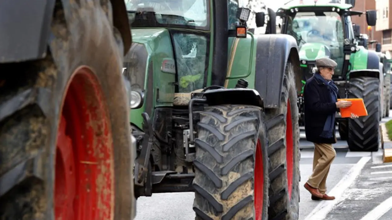 Manifestación de agricultores en Navarra. EFE